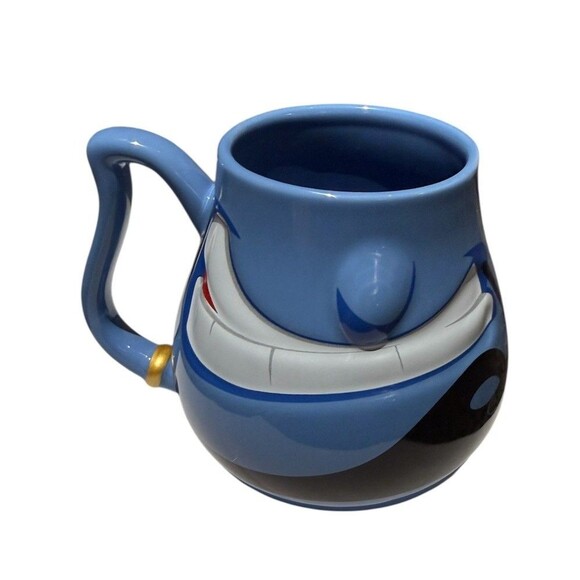Disney Parks - Aladdin Genie Face Grin & Lamp Ceramic Coffee Mug Cup Blue - Picture 1 of 5